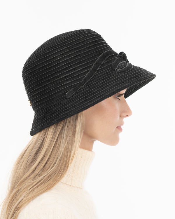 Eric Javits Shenia™ Bow Cloche Black