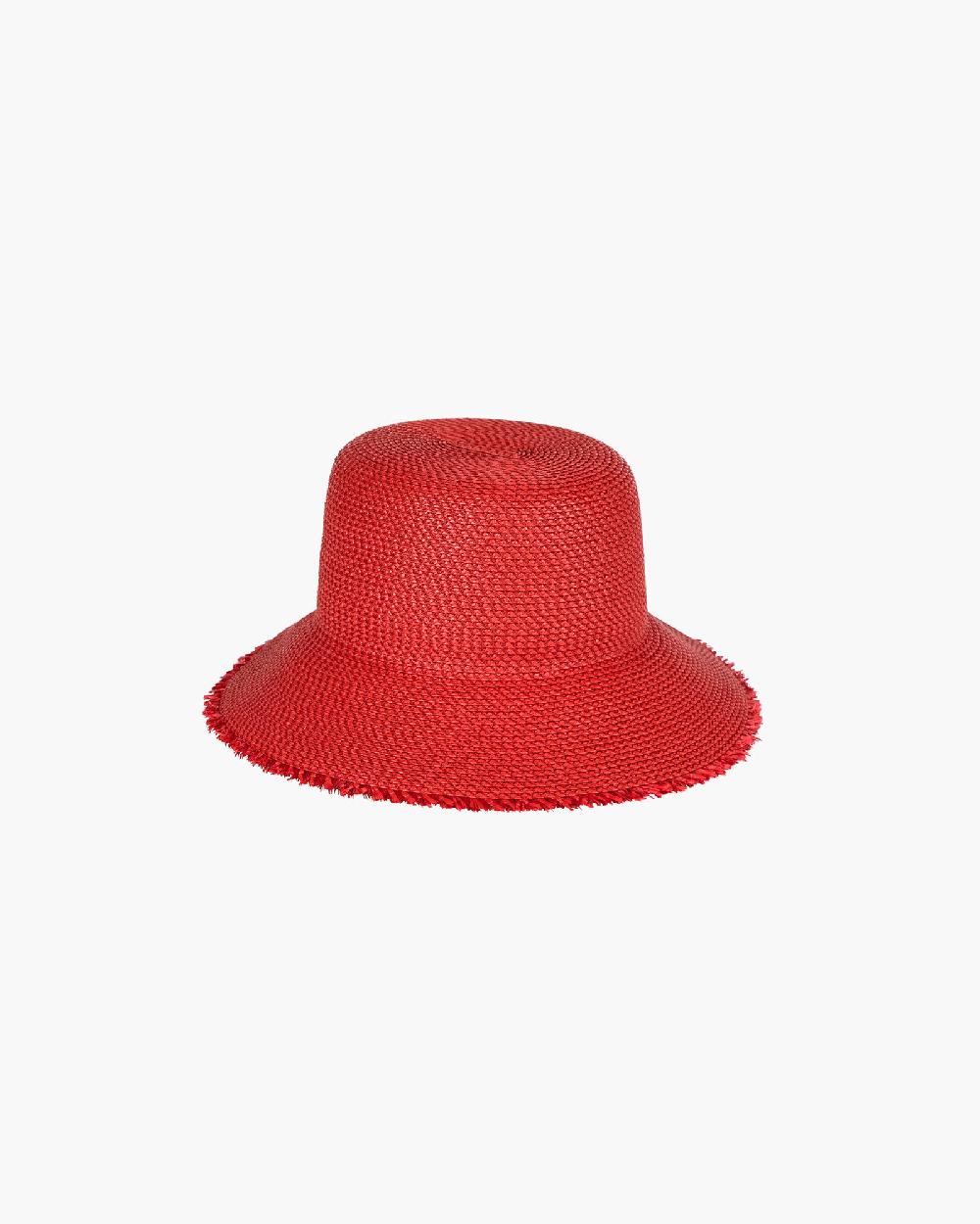 Eric Javits Squishee® Bucket Straw Hat Red