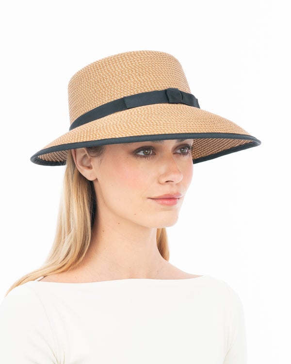 Eric Javits Squishee® Cap Natural/Black