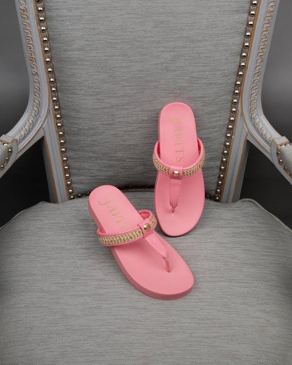 Eric Javits Squishee® Flip Flop Peanut/Pink 6