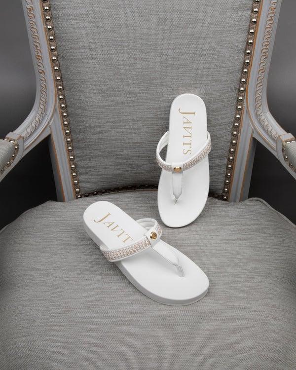 Eric Javits Squishee® Flip Flop White Mix 6