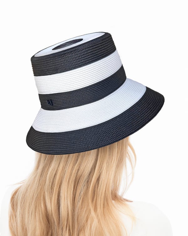 Eric Javits Stripe Bucket White/Black