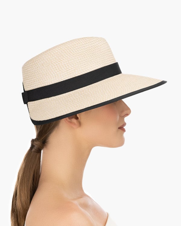 Eric Javits Suncrest Cream Black Cream/Black