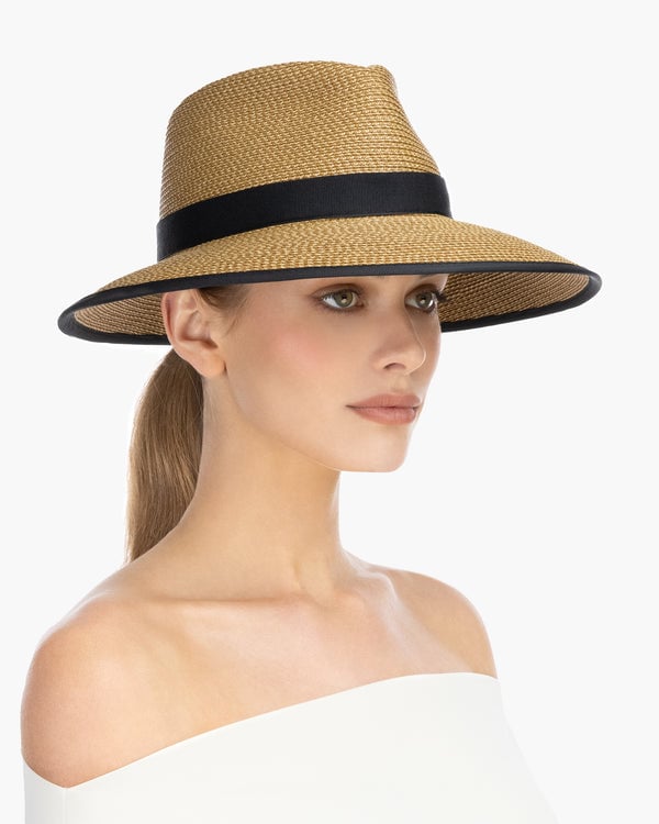 Eric Javits SunCrest Visor Fedora Natural/Black