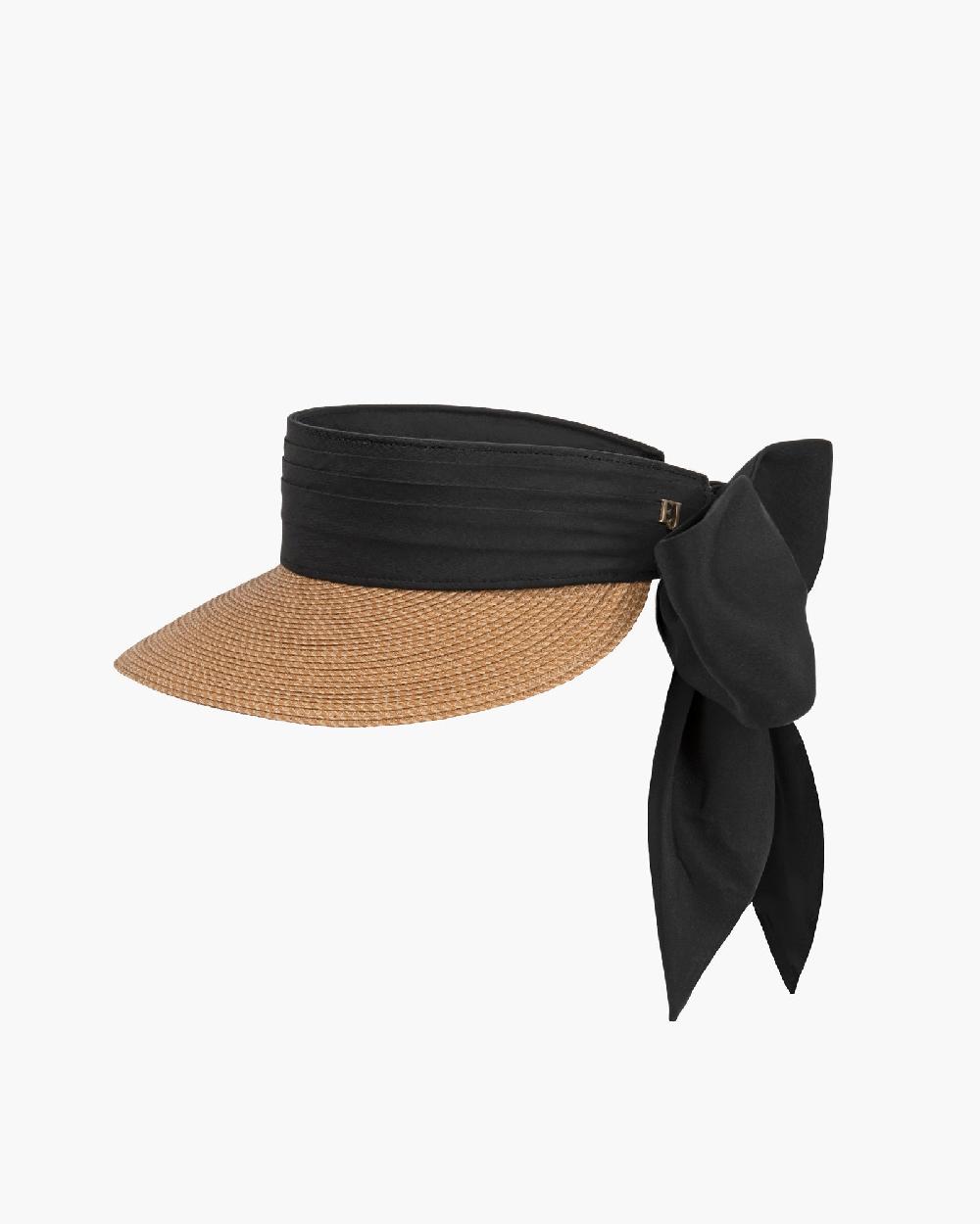 Eric Javits Tie Visor Natural/Black