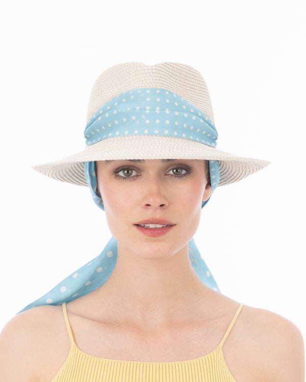 Eric Javits Twilly Billy Classic Cream/Aqua Dot