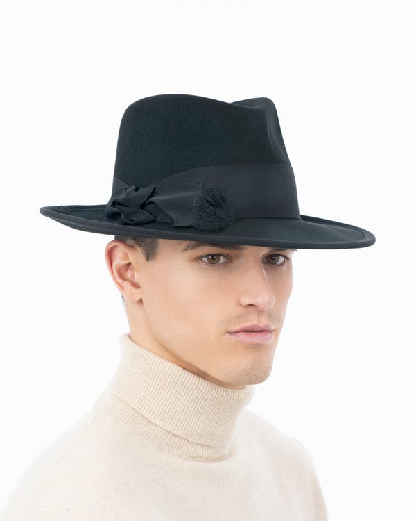 Eric Javits Tyler Fedora Hat For Men Black