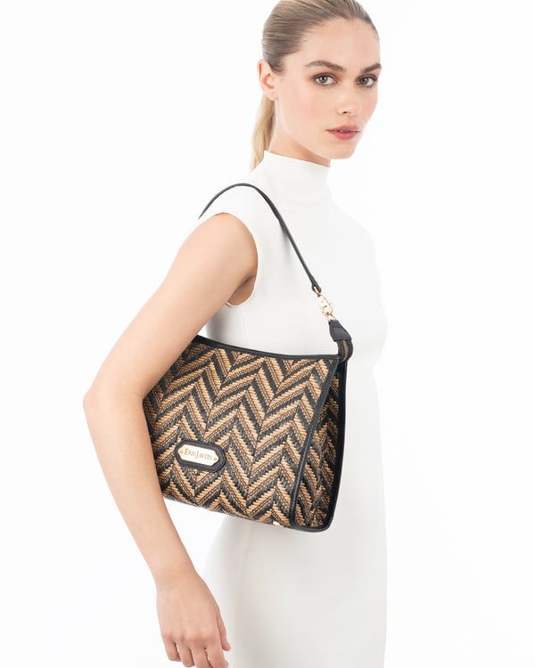 Eric Javits Zip Pouch Black Mix