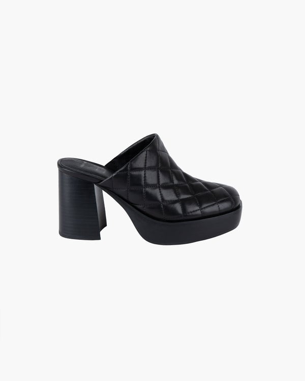 Eric Javits Genevieve Clog Quilted-Shoes Black Quilted