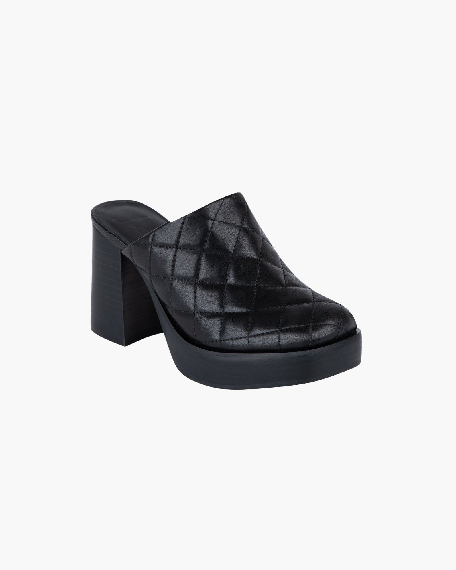 Eric Javits Genevieve Clog Quilted-Shoes Black Quilted