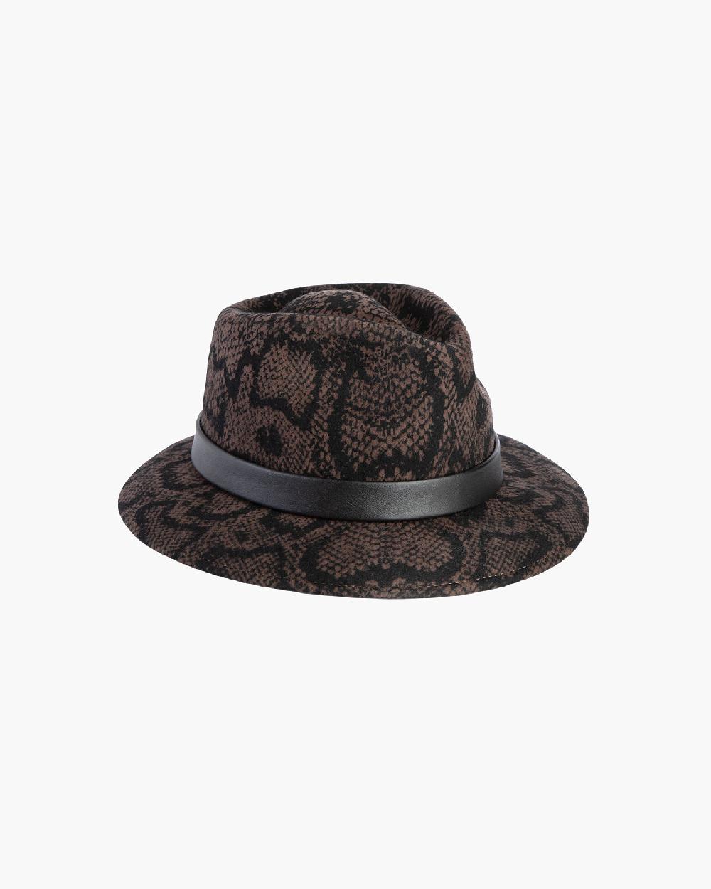 Eric Javits Ms Cool Wool Felt Fedora Hat Black Python