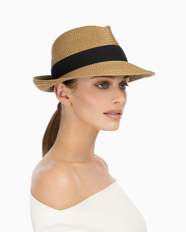 Eric Javits Squishee® Classic Fedora Natural/Black