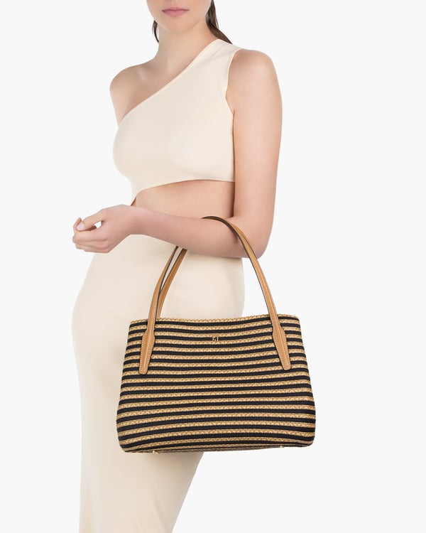 Eric Javits Squishee® Isla Straw Bag Black Mix Black Mix