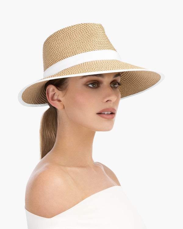 Eric Javits Suncrest Visor Peanut White Peanut/White