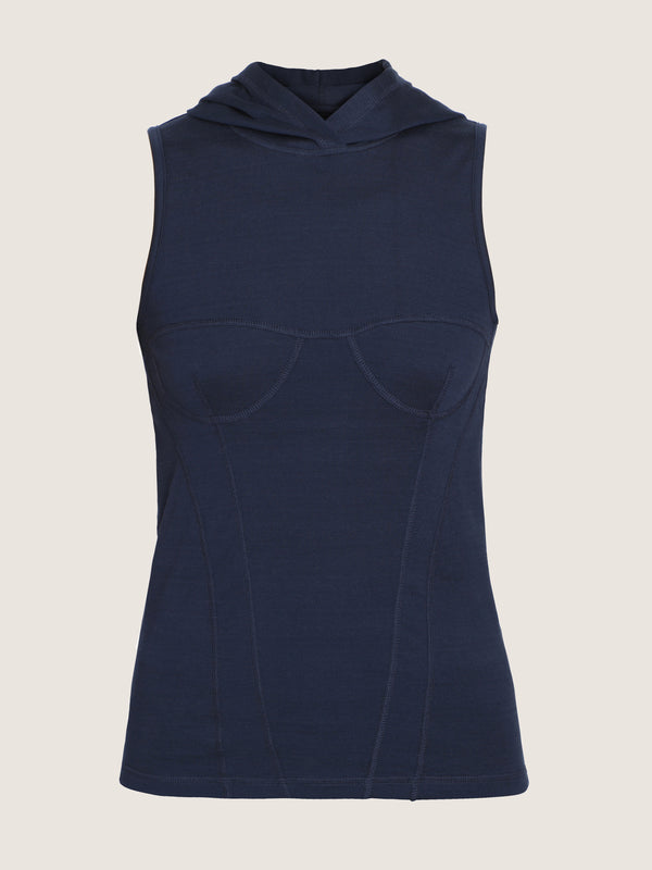 ernest leoty Débardeur à capuche en coton détail corset et poitrine