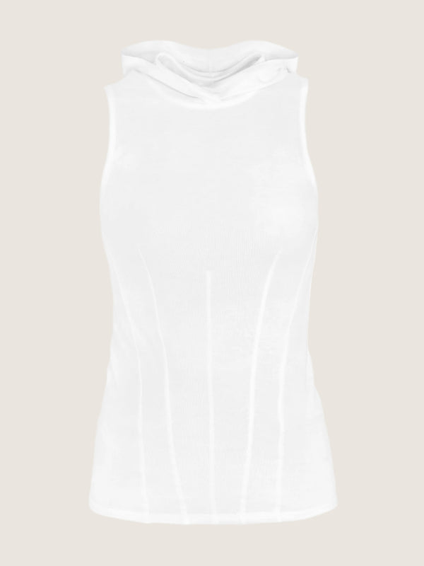 ernest leoty Débardeur en coton à capuche coupe corset