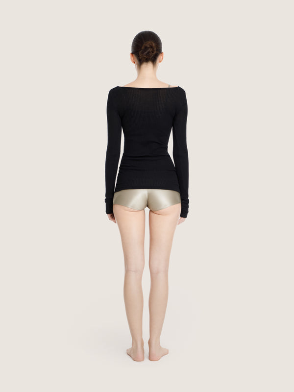 Ernest Leoty Top Maille Coton Manches Longues