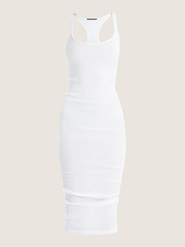 ernest leoty Robe sans manches en maille de coton longueur midi