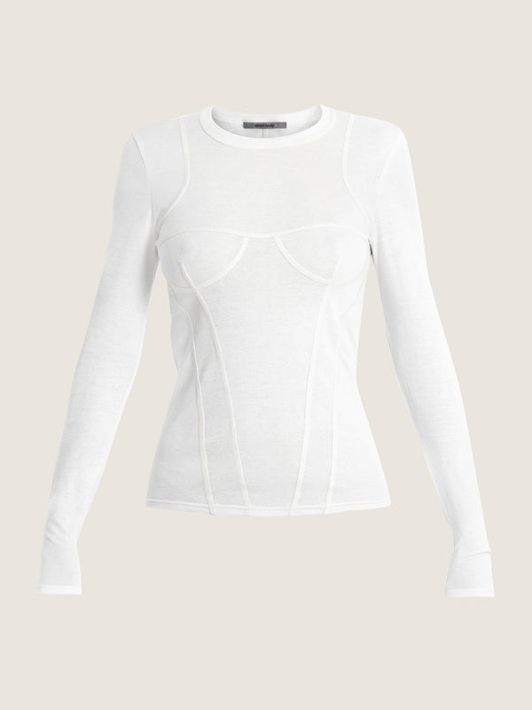 ernest leoty T-shirt à manches longues détail corset et poitrine