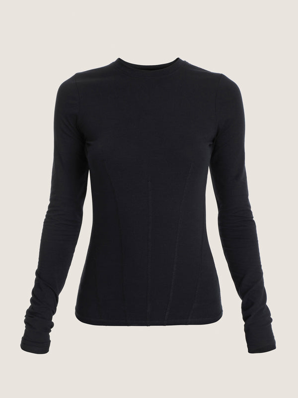 ernest leoty T-shirt manches longues stretch à découpes corset