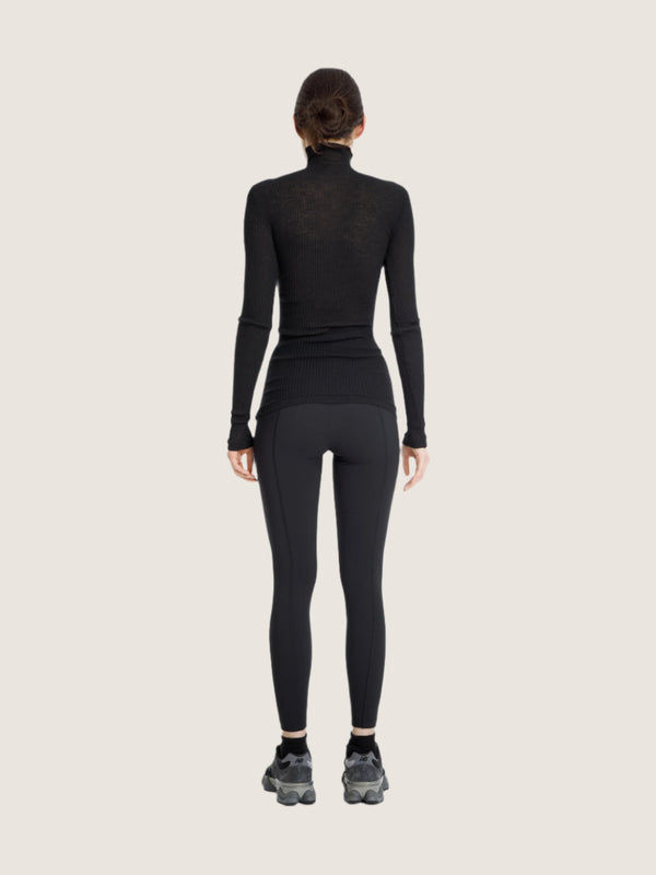 Ernest Leoty Top Col Roulé Côtelé Manches Longues En Coton