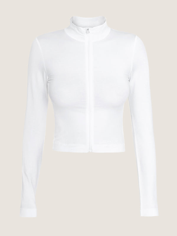 ernest leoty Top court technique ajusté zippé col montant