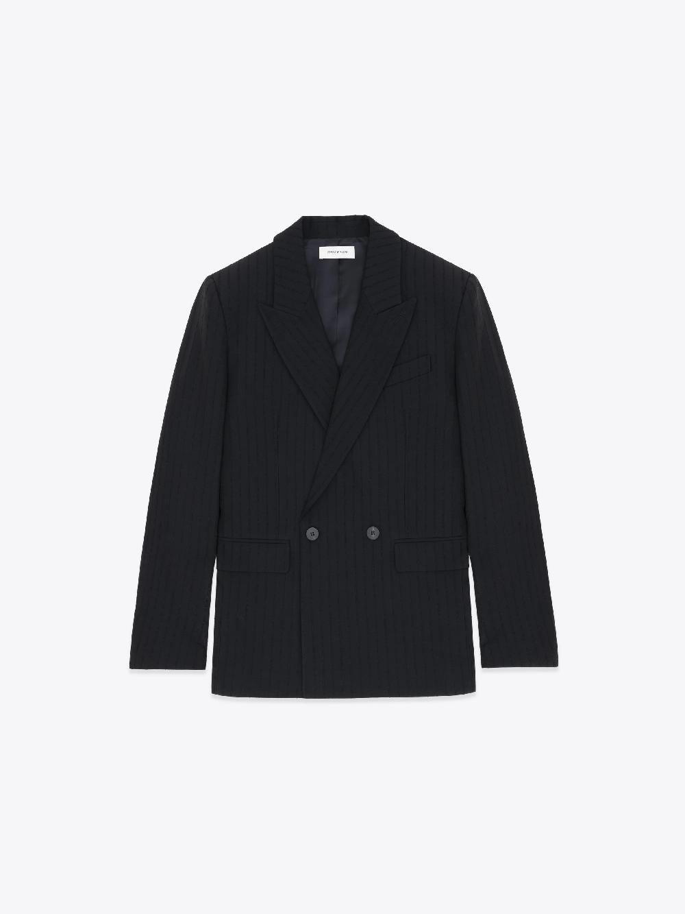 ernest w. baker DOUBLE BREASTED BLAZER - PIN STRIPE BOUCLÉ