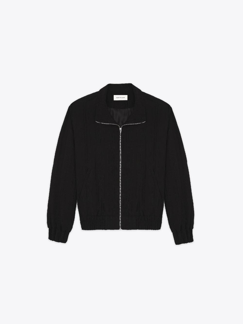 ernest w. baker BLACK PIN STRIPE TRACK JACKET