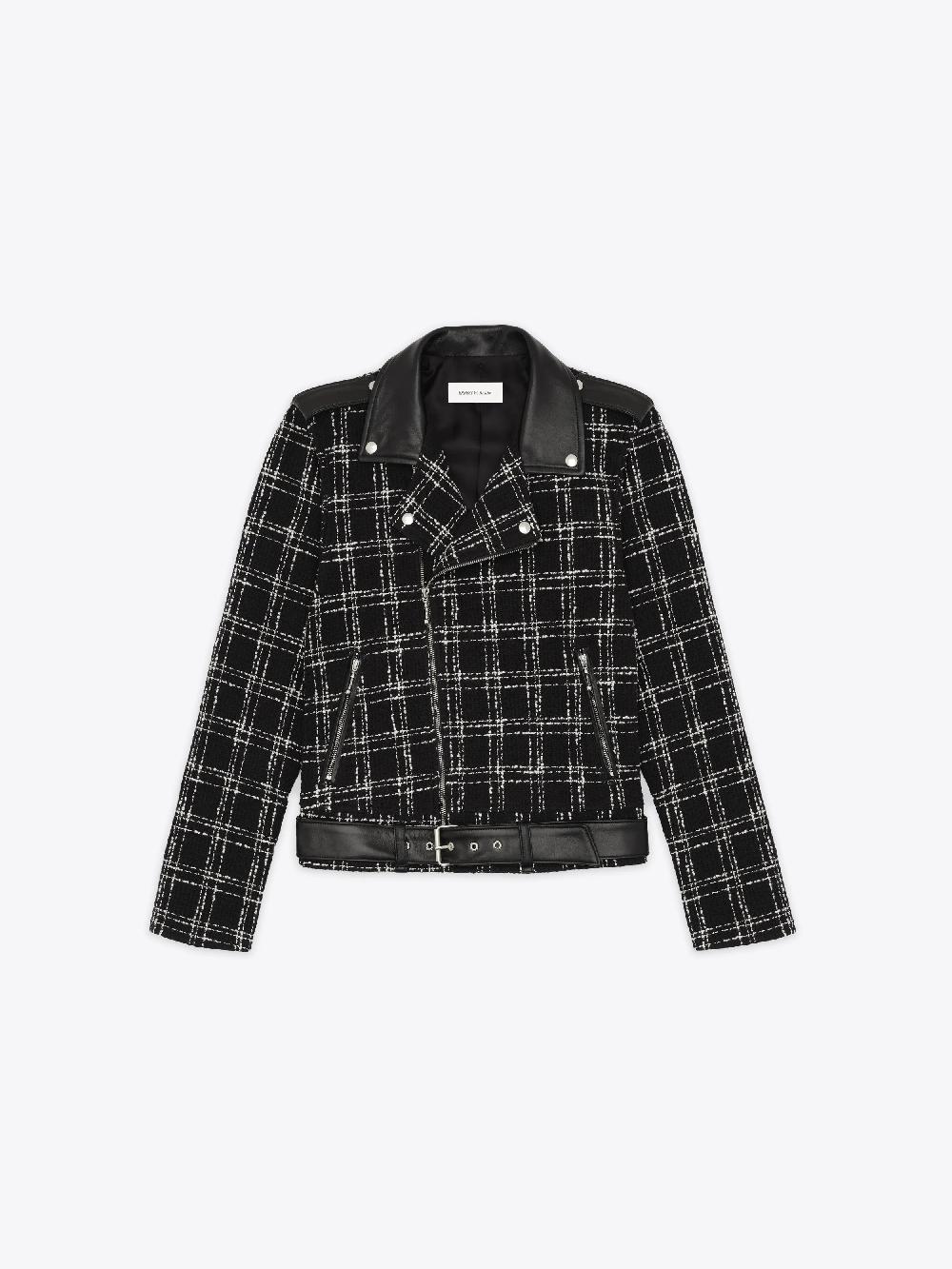 ernest w. baker BLACK & WHITE CHECK PERFECTO JACKET