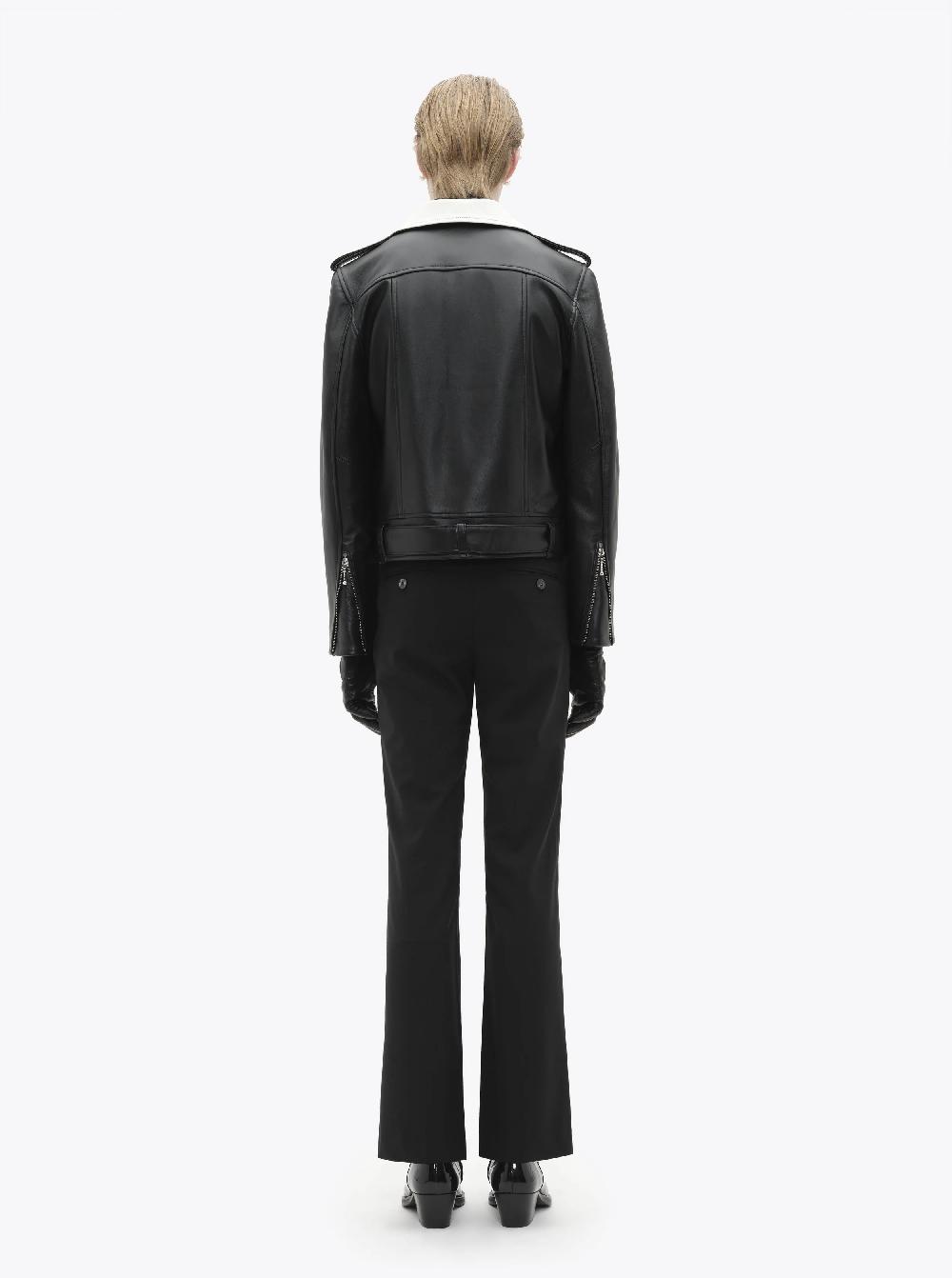 Ernest W. Baker BLACK & WHITE LEATHER PERFECTO JACKET