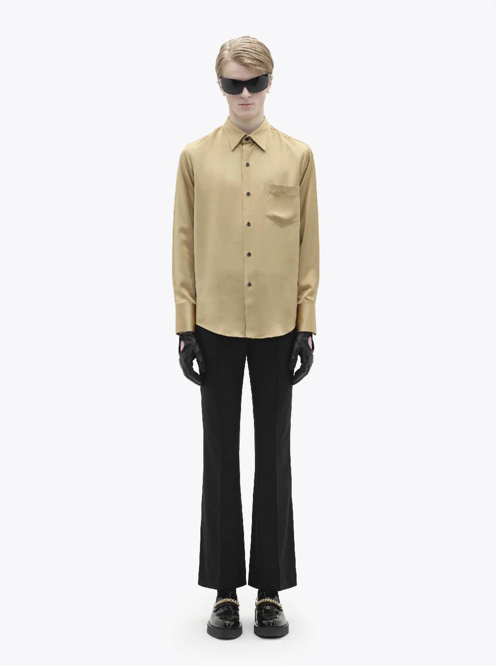 Ernest W. Baker CLASSIC SHIRT - BEIGE SATIN