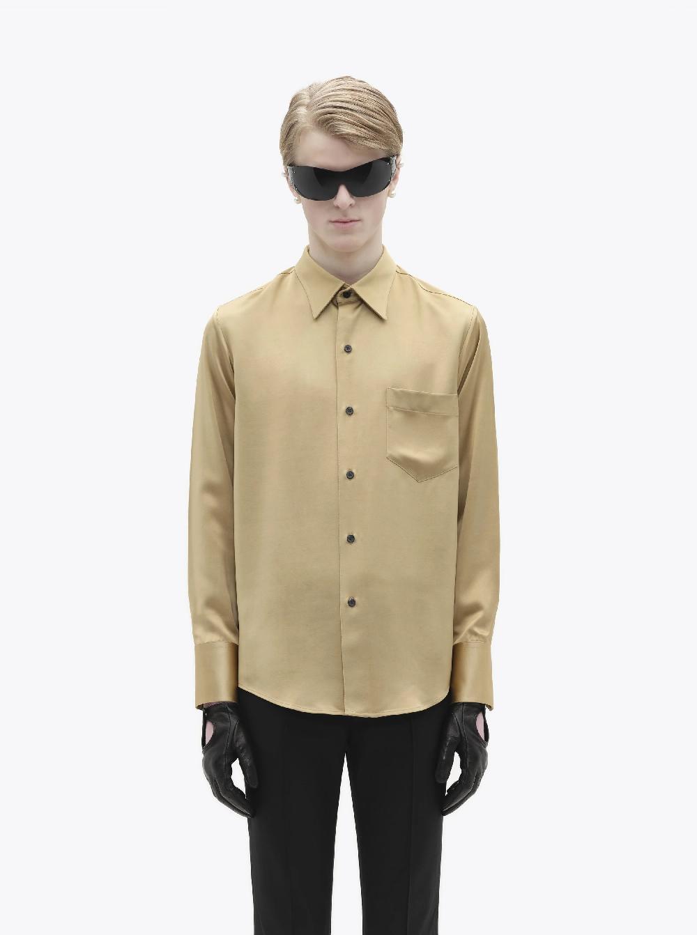 Ernest W. Baker CLASSIC SHIRT - BEIGE SATIN