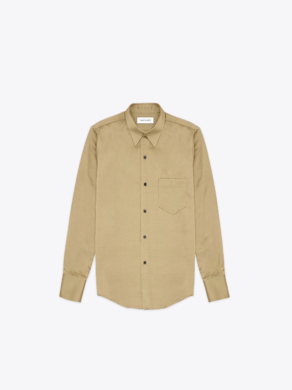 ernest w. baker CLASSIC SHIRT - BEIGE SATIN