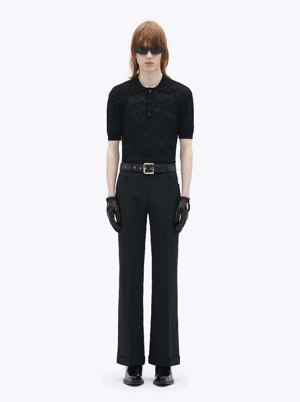 Ernest W. Baker CROCHET ROSE POLO - BLACK