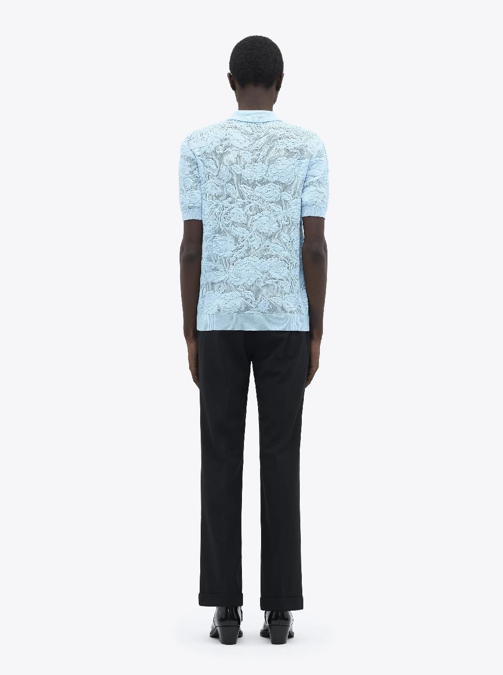 Ernest W. Baker CROCHET ROSE POLO - LIGHT BLUE