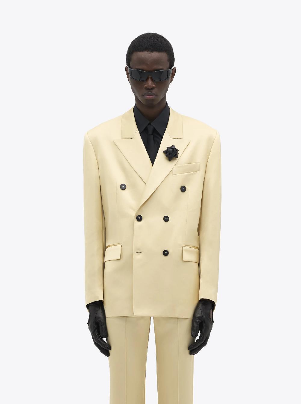 Ernest W. Baker DOUBLE BREASTED BLAZER - GOLD SATIN
