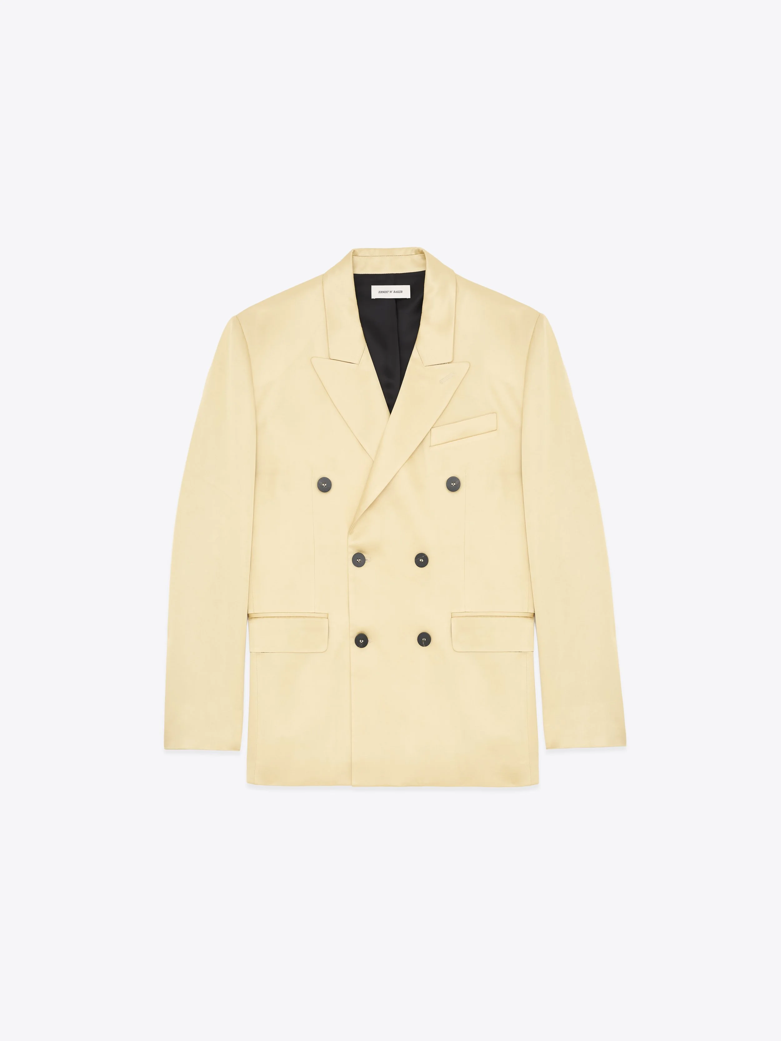 ernest w. baker DOUBLE BREASTED BLAZER - GOLD SATIN