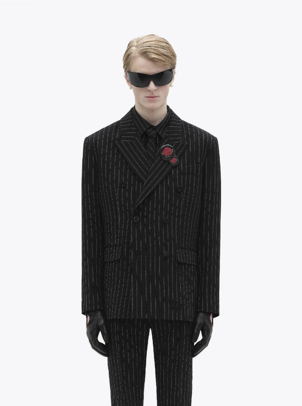 Ernest W. Baker DOUBLE BREASTED BLAZER - PIN STRIPE