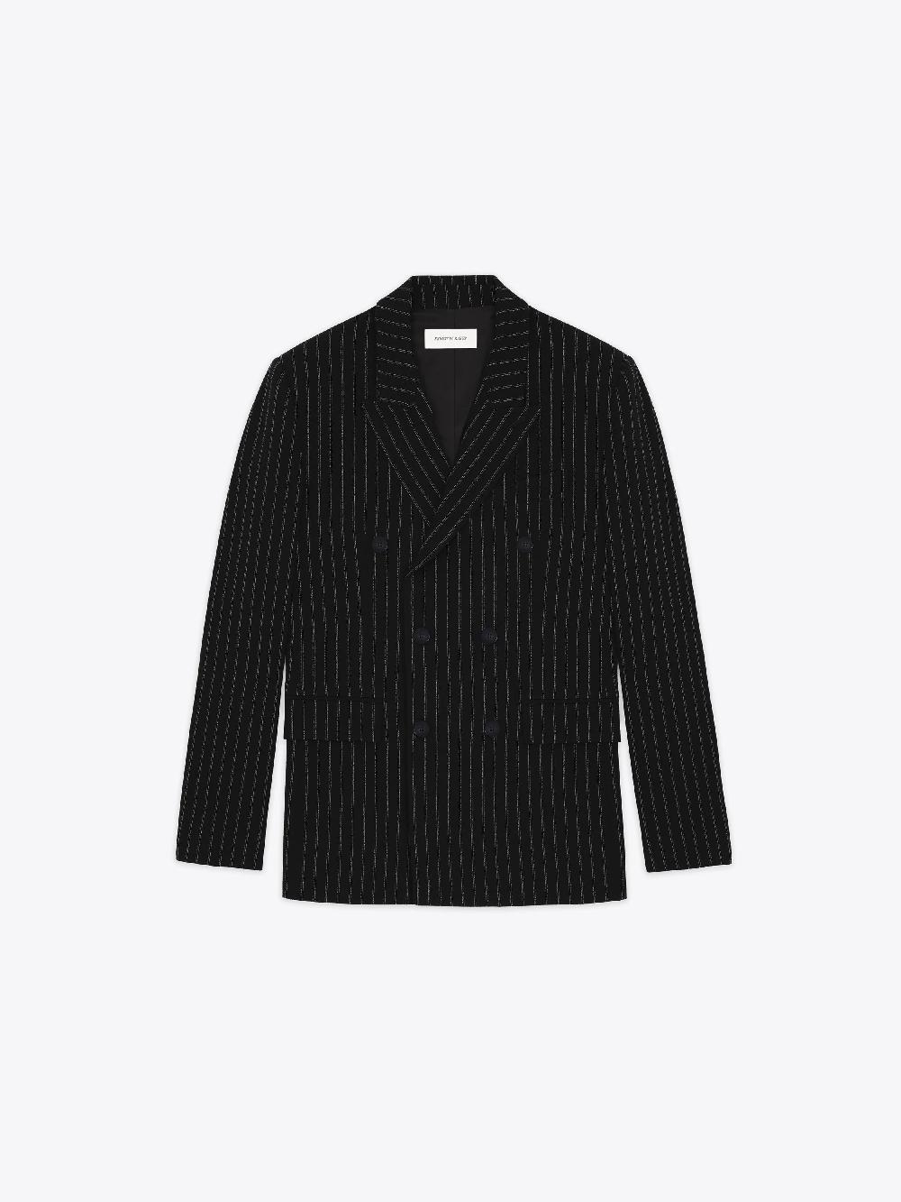 ernest w. baker DOUBLE BREASTED BLAZER - PIN STRIPE