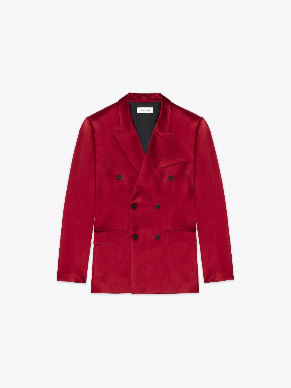 ernest w. baker DOUBLE BREASTED BLAZER - RED SATIN
