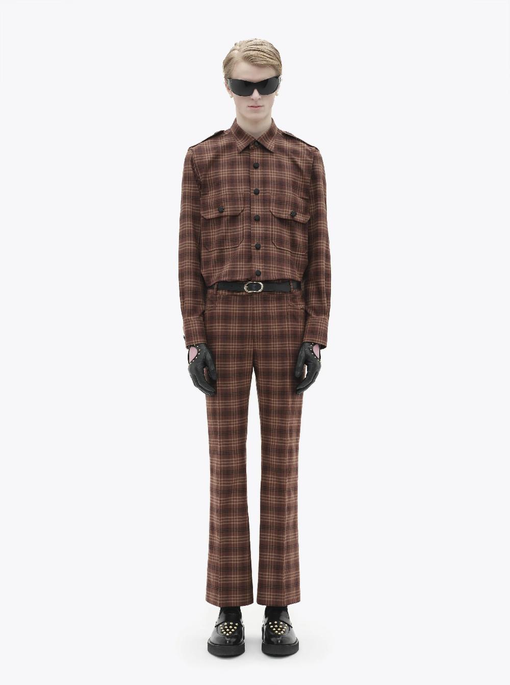Ernest W. Baker FLARE TROUSERS - BROWN CHECK