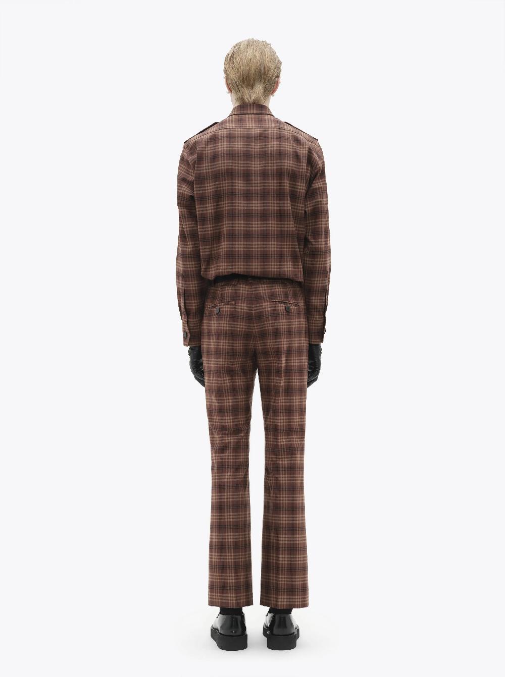 Ernest W. Baker FLARE TROUSERS - BROWN CHECK