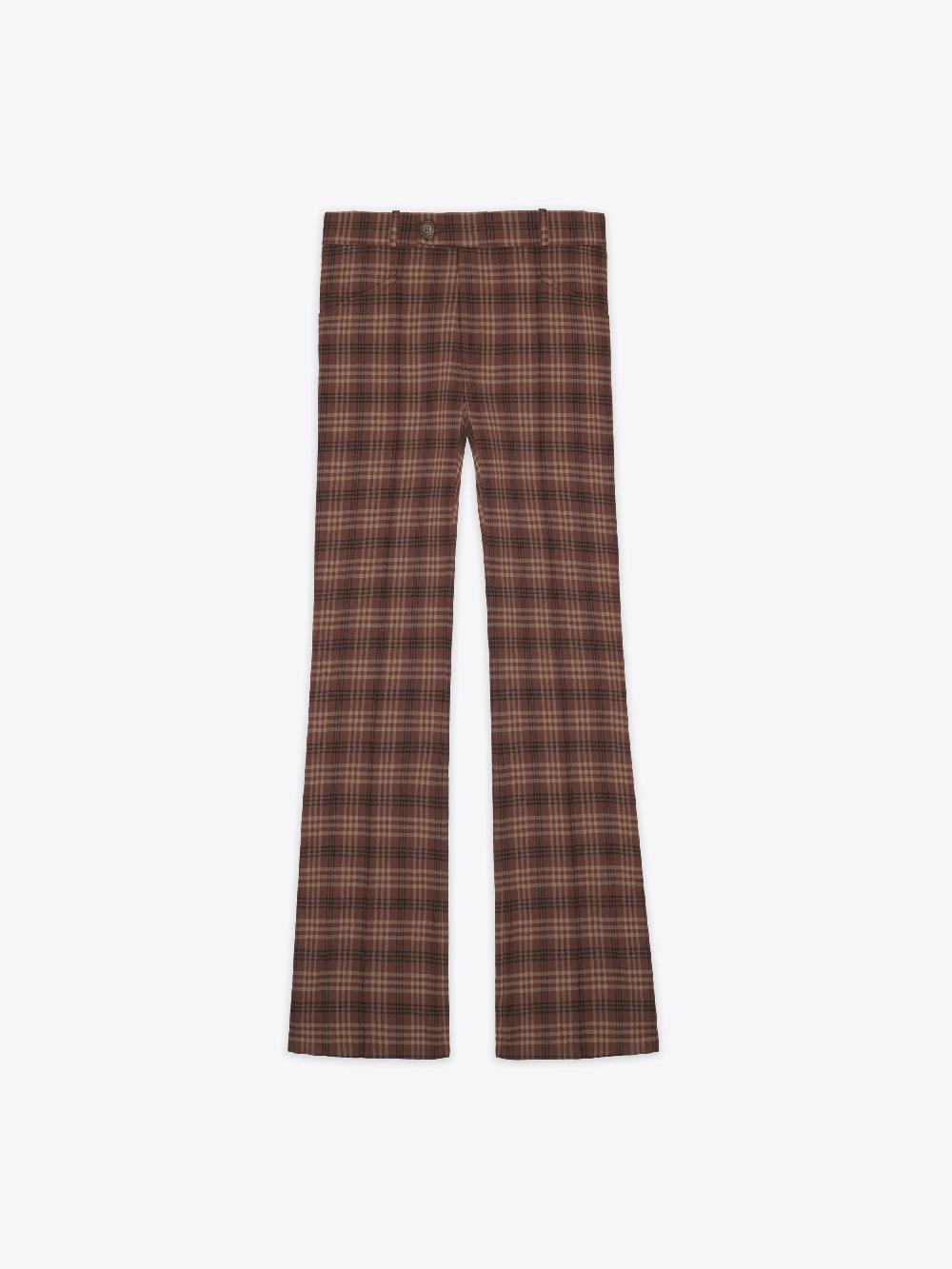 ernest w. baker FLARE TROUSERS - BROWN CHECK