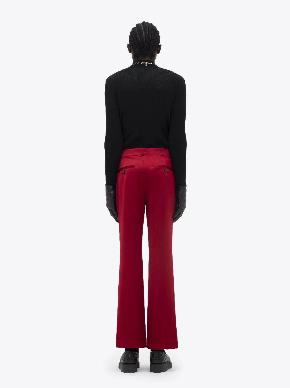 Ernest W. Baker FLARE TROUSERS - RED SATIN