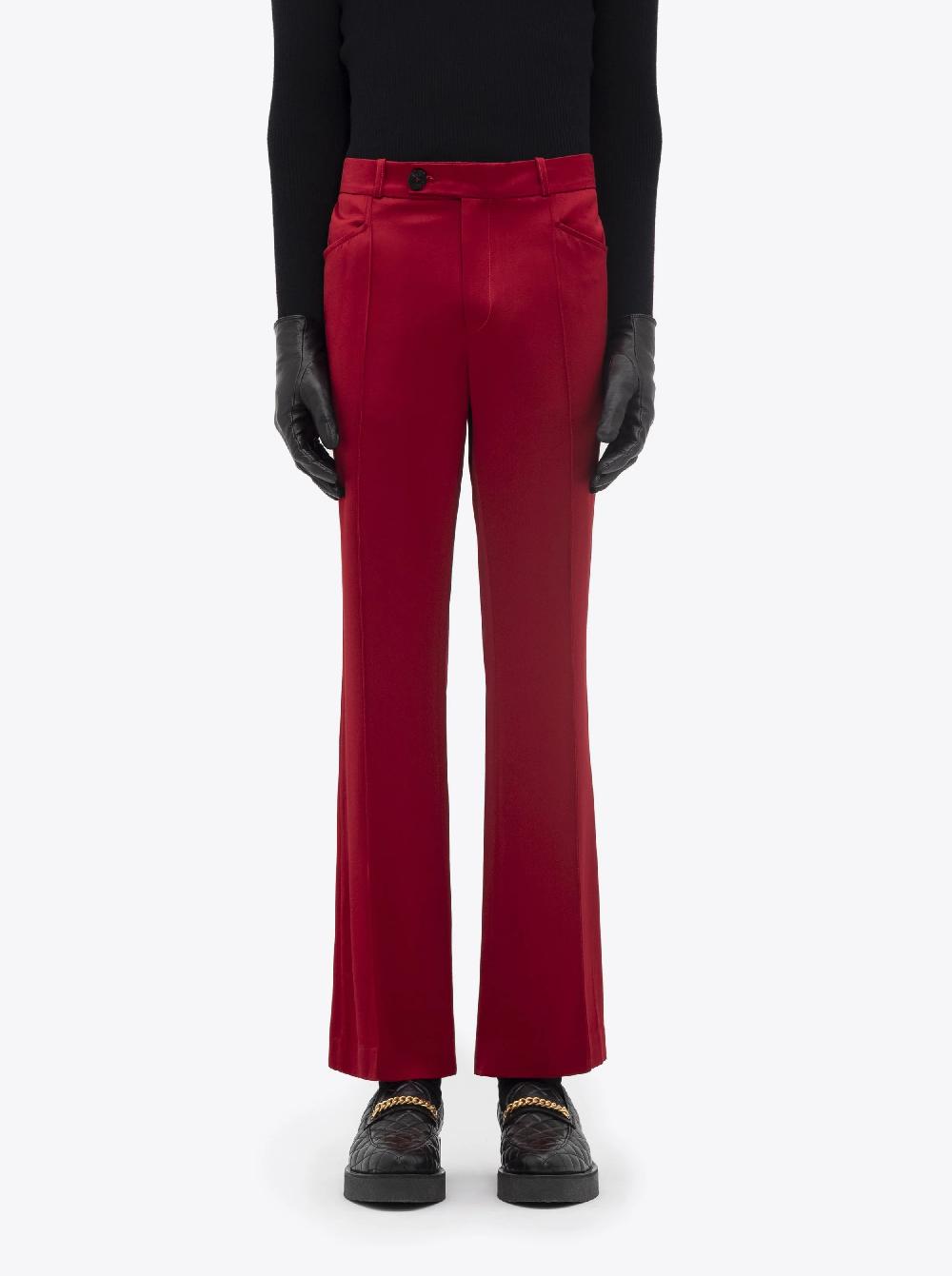 Ernest W. Baker FLARE TROUSERS - RED SATIN