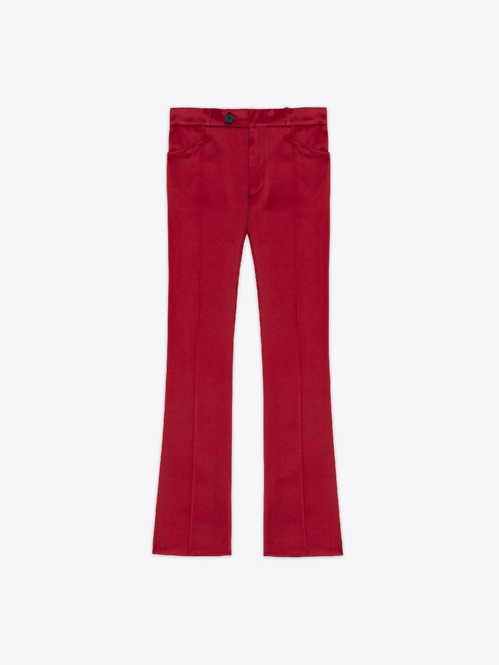ernest w. baker FLARE TROUSERS - RED SATIN