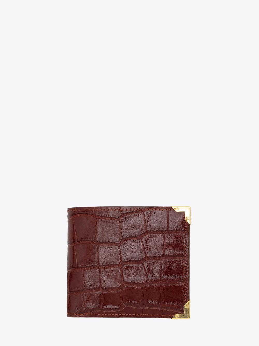 ernest w. baker Gold Edge Wallet - Brown Crocodile