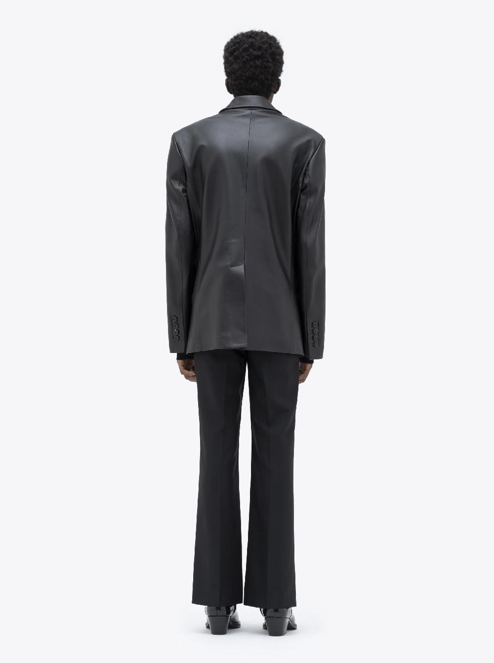 Ernest W. Baker LEATHER DOUBLE BREASTED BLAZER