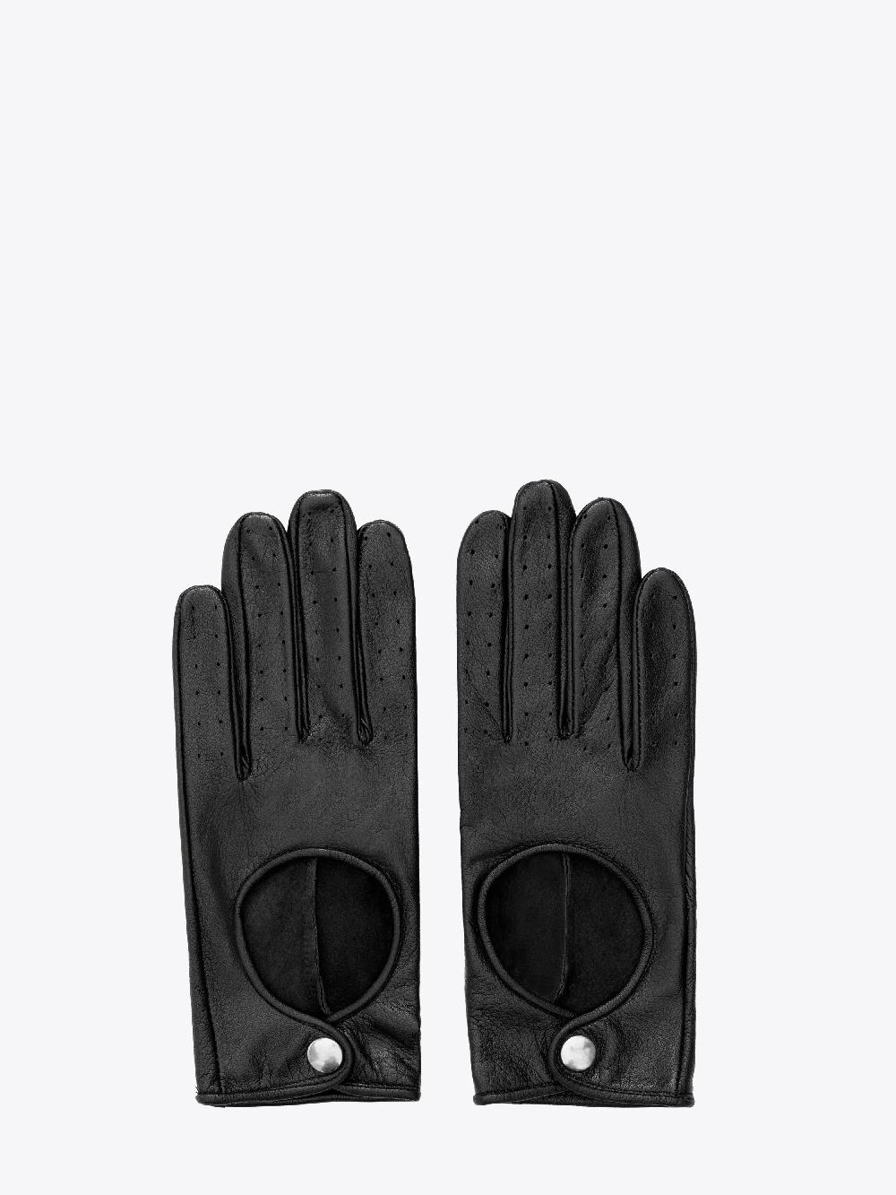 ernest w. baker LEATHER DRIVING GLOVES - BLACK