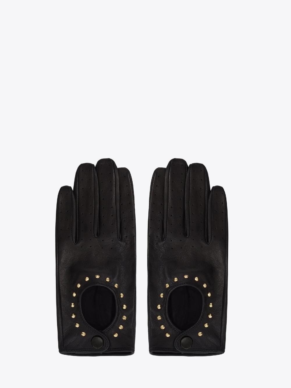 ernest w. baker LEATHER DRIVING GLOVES - GOLD STUDDED